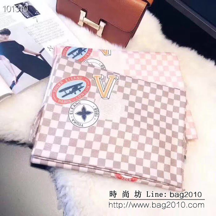 路易威登LV經典印花格子配色圍巾 LLWJ6492